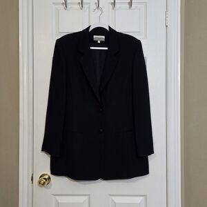 Casual Corner Women's Business Blazer 2-button Jacket ~ Size 12/14 ~ Navy Blue ~